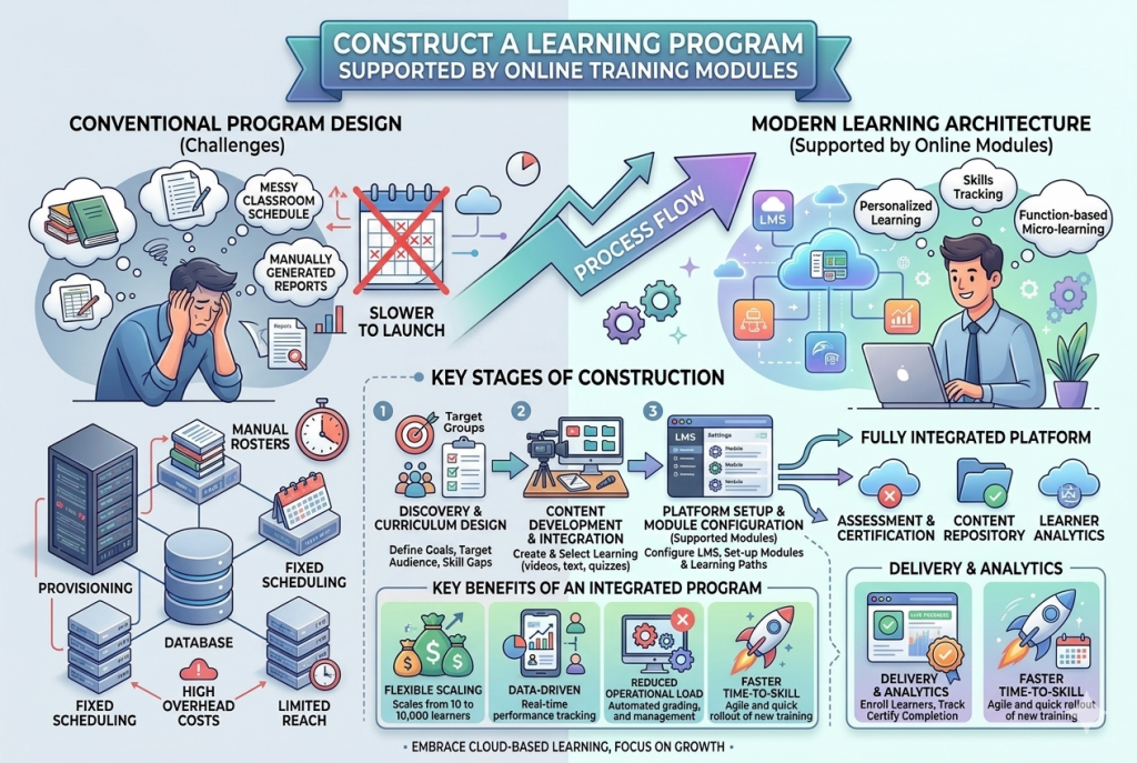 Construct a learning program supported by online training modules ...