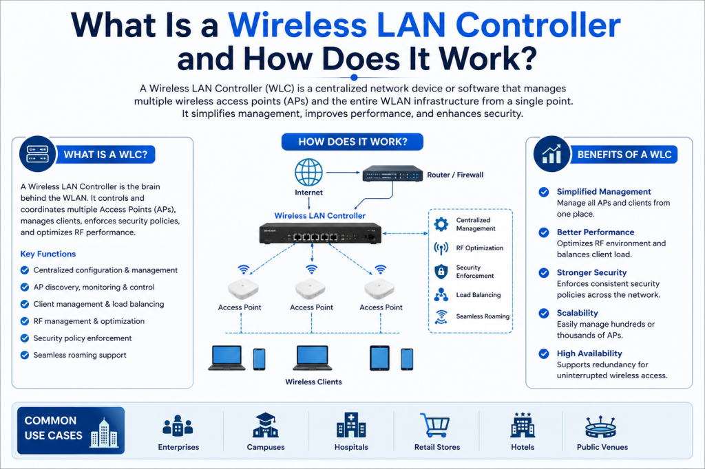 What Is a Wireless LAN Controller and How Does It Work? – ExamTopics