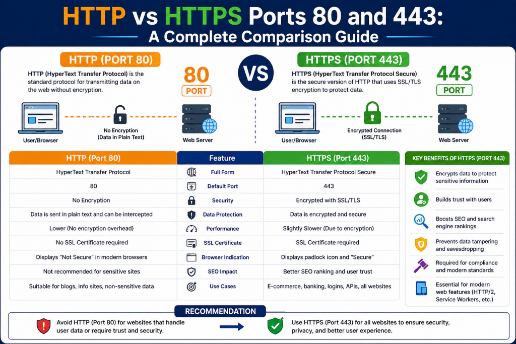 HTTP vs HTTPS Ports 80 and 443: A Complete Comparison Guide – ExamTopics