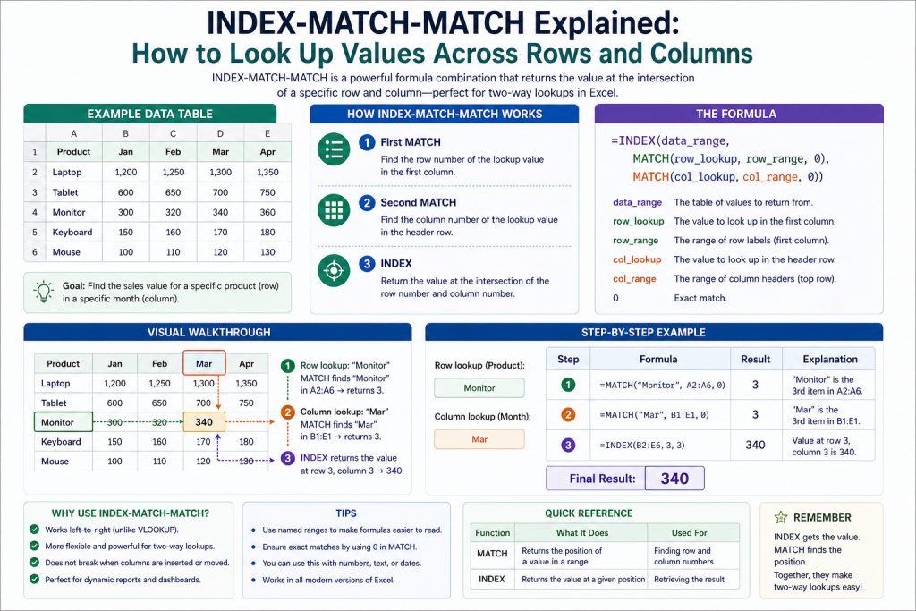 INDEX-MATCH-MATCH Explained: How to Look Up Values Across Rows and ...