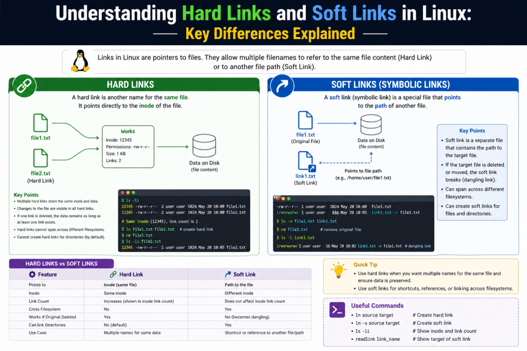 Linux Hard Understanding Hard Links and Soft Links in Linux: Key Differences ...