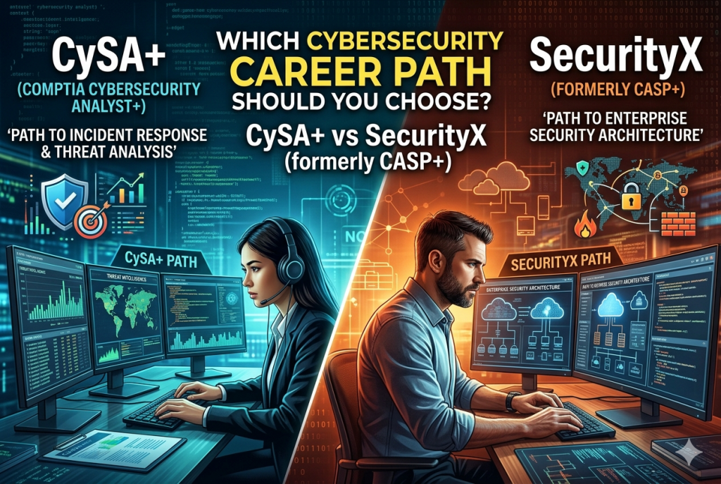 CySA+ vs SecurityX (formerly CASP+): Which Cybersecurity Career Path ...