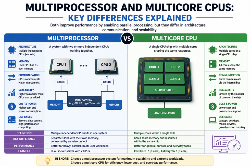 Multiprocessor and Multicore CPUs: Key Differences Explained – ExamTopics